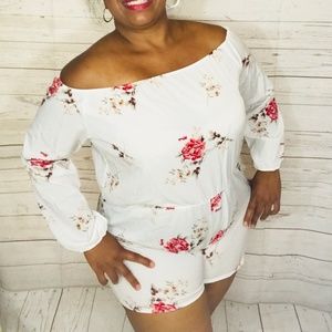 White Floral Romper